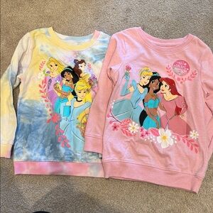 Disney Princess Sweatshirts - Tie-Dye Blue and Pink